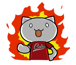 Burning baseball cats sticker #4308272