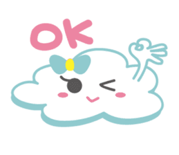 Cloud with expressions sticker #4309267