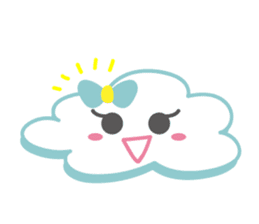 Cloud with expressions sticker #4309272