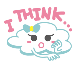Cloud with expressions sticker #4309273