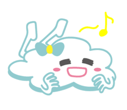 Cloud with expressions sticker #4309276