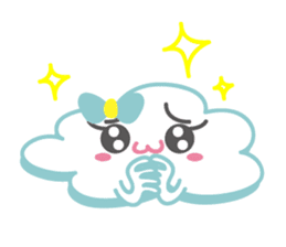 Cloud with expressions sticker #4309281