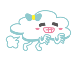 Cloud with expressions sticker #4309282