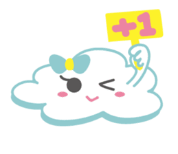 Cloud with expressions sticker #4309283