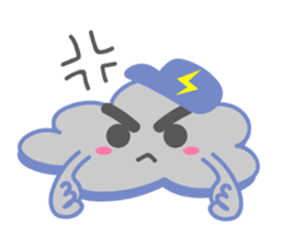 Cloud with expressions sticker #4309284