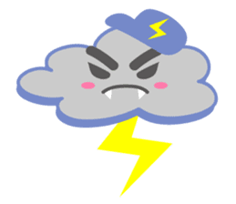 Cloud with expressions sticker #4309285