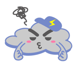 Cloud with expressions sticker #4309286