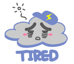 Cloud with expressions sticker #4309287
