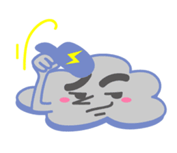 Cloud with expressions sticker #4309290