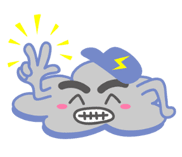 Cloud with expressions sticker #4309292