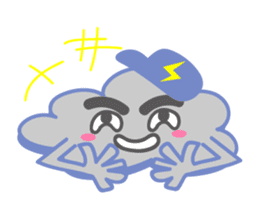 Cloud with expressions sticker #4309293