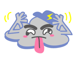 Cloud with expressions sticker #4309294