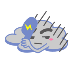 Cloud with expressions sticker #4309295