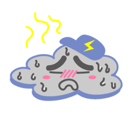 Cloud with expressions sticker #4309297