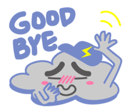 Cloud with expressions sticker #4309301