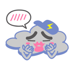 Cloud with expressions sticker #4309302
