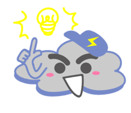 Cloud with expressions sticker #4309303