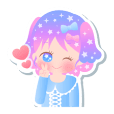 Kirakira kawaii Girls sticker #4310140