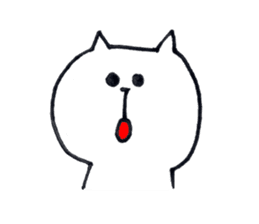 Silence of white cat sticker #4314185