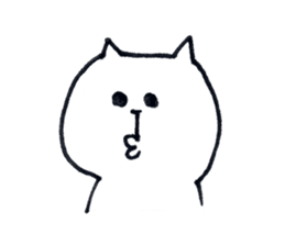 Silence of white cat sticker #4314187