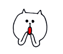 Silence of white cat sticker #4314188