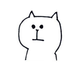 Silence of white cat sticker #4314189