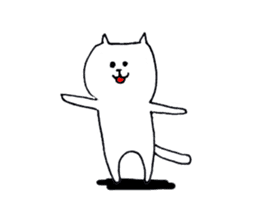 Silence of white cat sticker #4314191