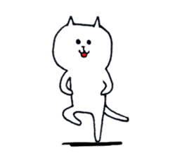 Silence of white cat sticker #4314192