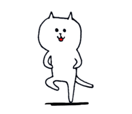 Silence of white cat sticker #4314192