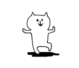 Silence of white cat sticker #4314193