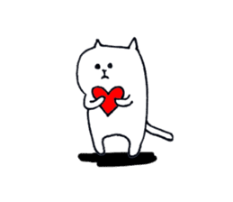 Silence of white cat sticker #4314196