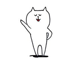 Silence of white cat sticker #4314197