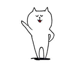 Silence of white cat sticker #4314197