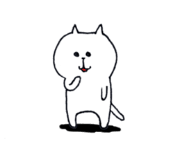 Silence of white cat sticker #4314199