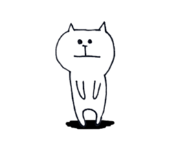 Silence of white cat sticker #4314200