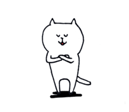 Silence of white cat sticker #4314201