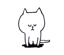 Silence of white cat sticker #4314207