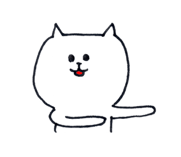 Silence of white cat sticker #4314208