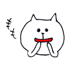 Silence of white cat sticker #4314209