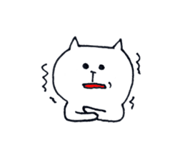 Silence of white cat sticker #4314215