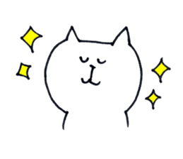 Silence of white cat sticker #4314216