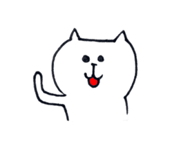 Silence of white cat sticker #4314217