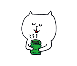Silence of white cat sticker #4314218