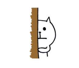 Silence of white cat sticker #4314220