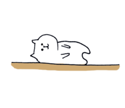 Silence of white cat sticker #4314223