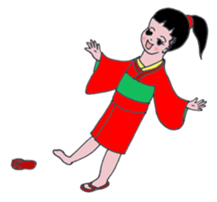 Little girl loves Kimono.(En Ver.) sticker #4316716