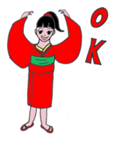 Little girl loves Kimono.(En Ver.) sticker #4316731