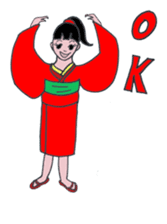 Little girl loves Kimono.(En Ver.) sticker #4316731