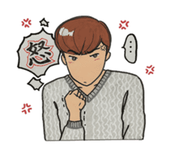 Japanese "kawaii" guy, Mr. Nukui sticker #4317106