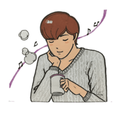 Japanese "kawaii" guy, Mr. Nukui sticker #4317115